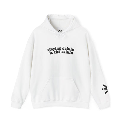 Hooded Sweatshirt - 'Delulu  Solulu' Quote-VKFashion