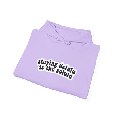 Hooded Sweatshirt - 'Delulu  Solulu' Quote-VKFashion