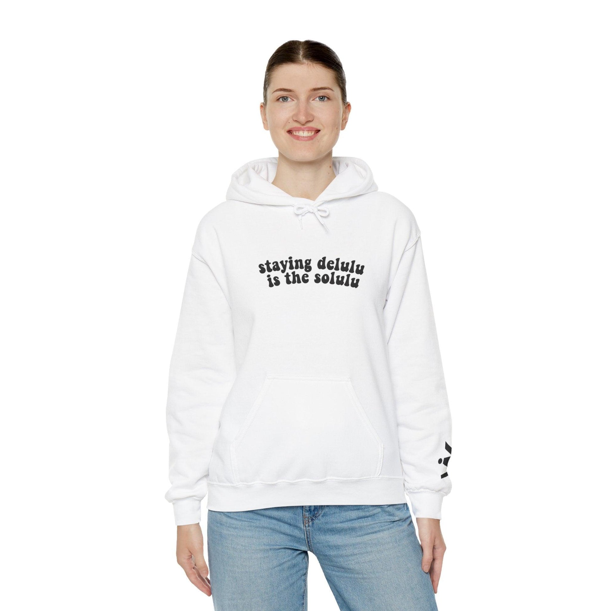 Hooded Sweatshirt - 'Delulu  Solulu' Quote-VKFashion