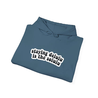 Hooded Sweatshirt - 'Delulu  Solulu' Quote-VKFashion