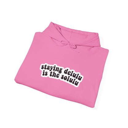 Hooded Sweatshirt - 'Delulu  Solulu' Quote-VKFashion