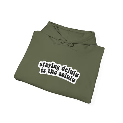 Hooded Sweatshirt - 'Delulu  Solulu' Quote-VKFashion