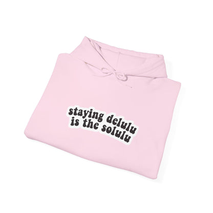 Hooded Sweatshirt - 'Delulu  Solulu' Quote-VKFashion