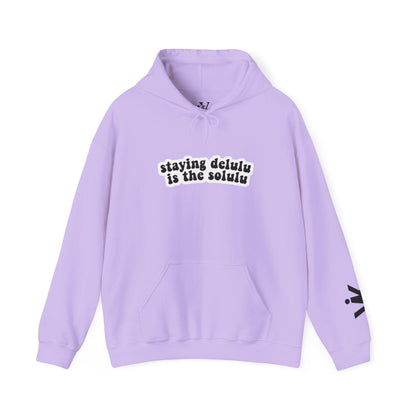 Hooded Sweatshirt - 'Delulu  Solulu' Quote-VKFashion