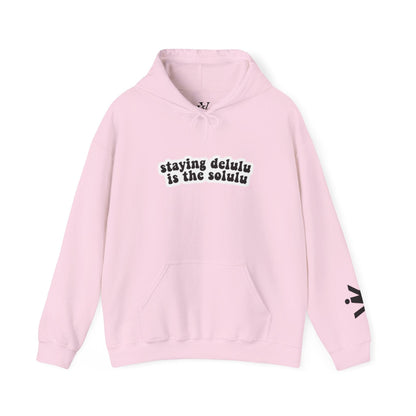 Hooded Sweatshirt - 'Delulu  Solulu' Quote-VKFashion