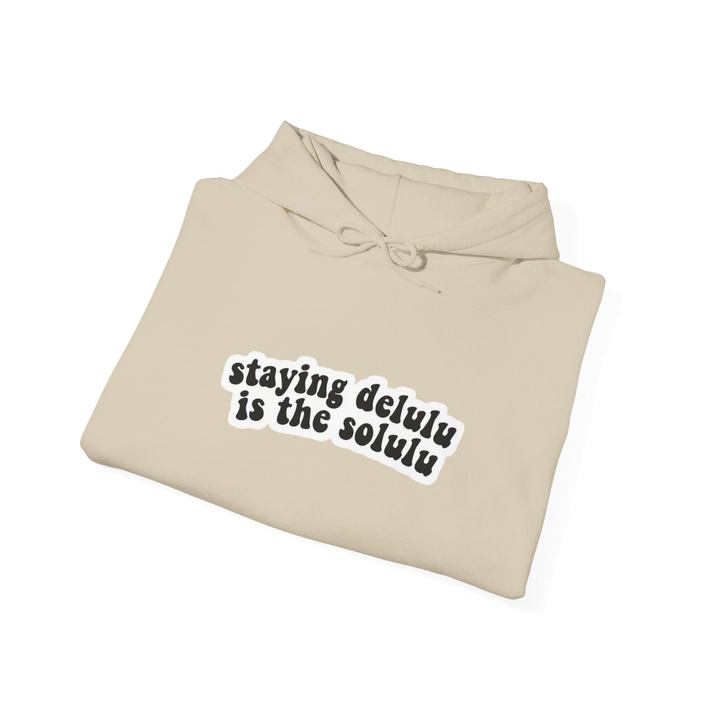 Hooded Sweatshirt - 'Delulu  Solulu' Quote-VKFashion