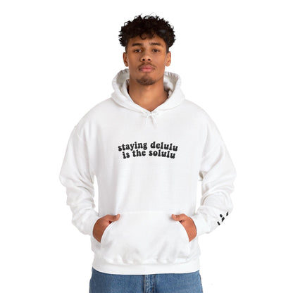 Hooded Sweatshirt - 'Delulu  Solulu' Quote-VKFashion